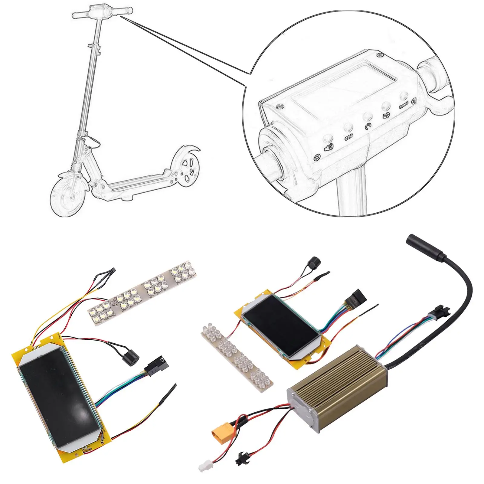 

8inch Electric Scooter Display LCD Screen Durable Replace Easy to Install for S2