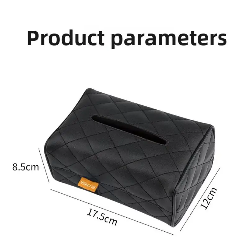 Solid Color Checkered Leather Wear-Resistant Tissue Box Car Seat Back Sunshade Hanging Tissue-Bag Buckle