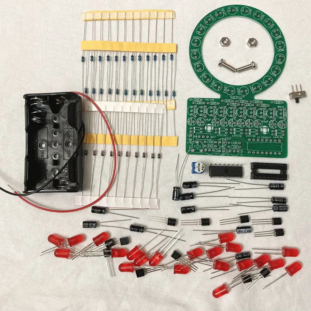 D4017 Ring Shaped Gradient LED Water Lamp DIY Electronic Kit Welding and Manufacturing Parts for Traning and Teaching