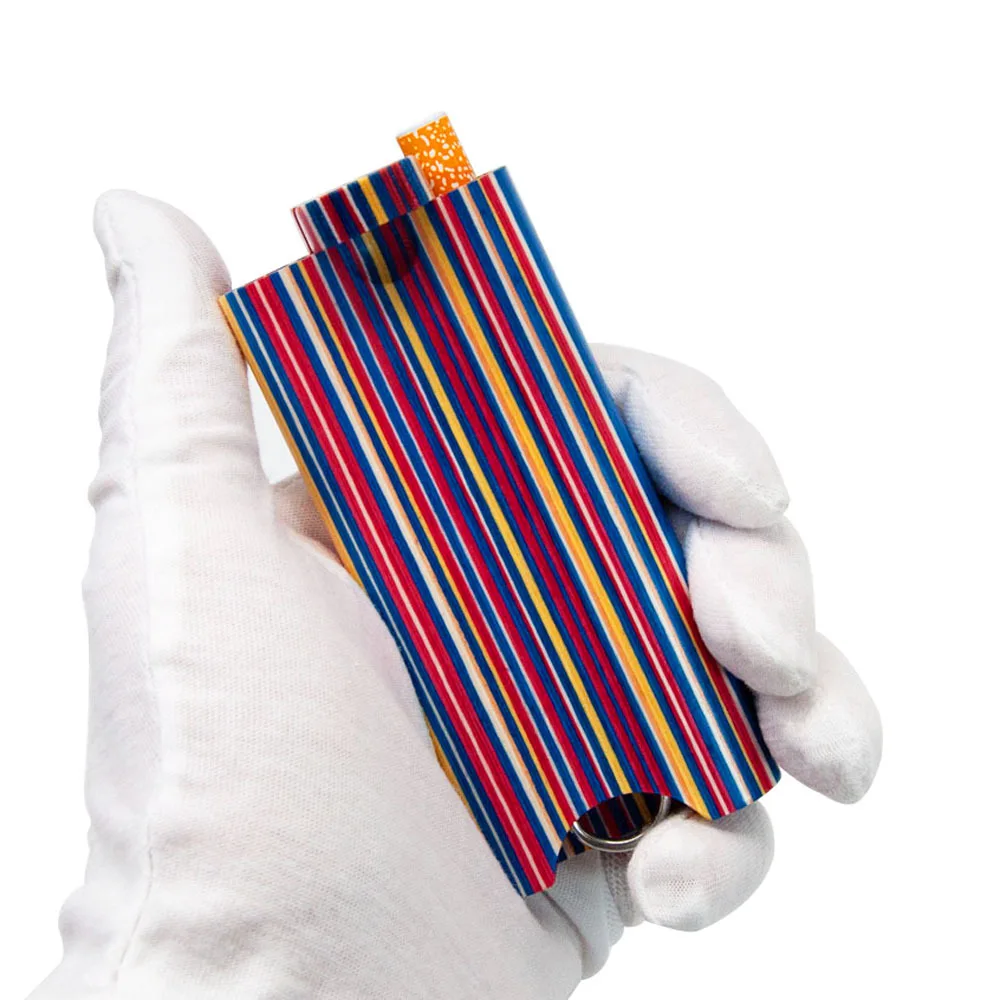 صندوق سجائر أنبوب التبغ الخشبي مع فلتر سيراميك تصميم مرسومة يدويًا خطاف تنظيف وصندوق هدايا للبالغين 10.3 × 4.6 سم #4