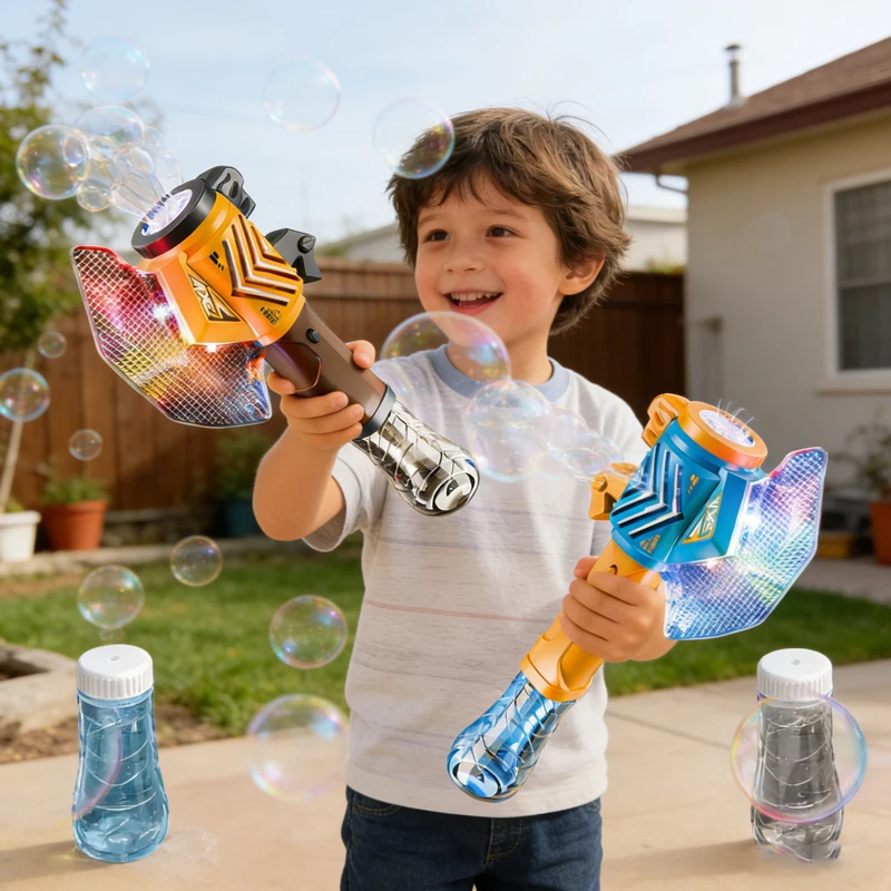 

Автоматический пистолет для мыльных пузырей Axe с подсветкой, ручной генератор мыльных пузырей, игрушка для уличных вечеринок, детские игрушки для мальчиков