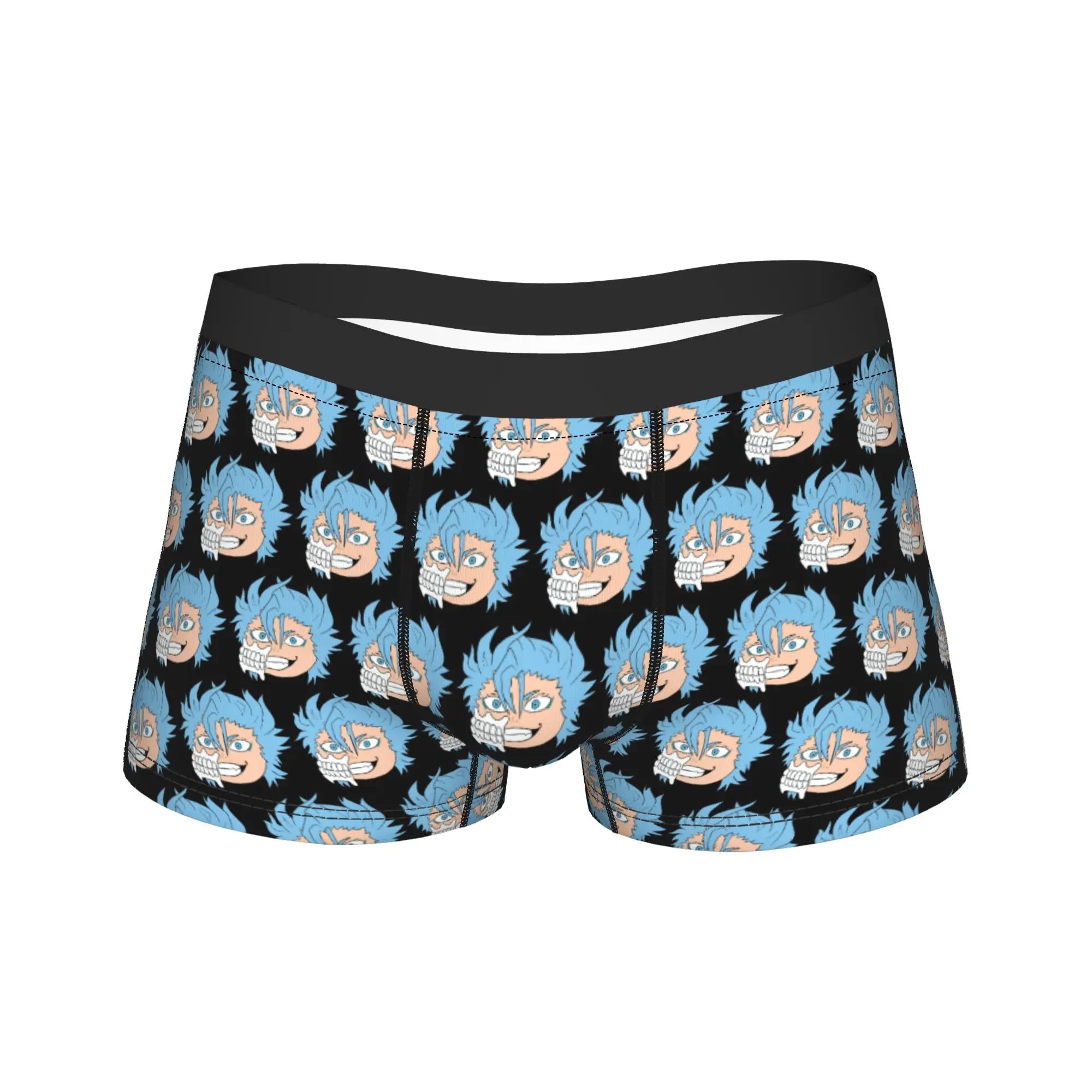 Grimmjow Chibi Head bleachs Underwear  Comfortable Panties Custom Shorts Briefs For Men 3D Pouch Plus Size Boxershorts