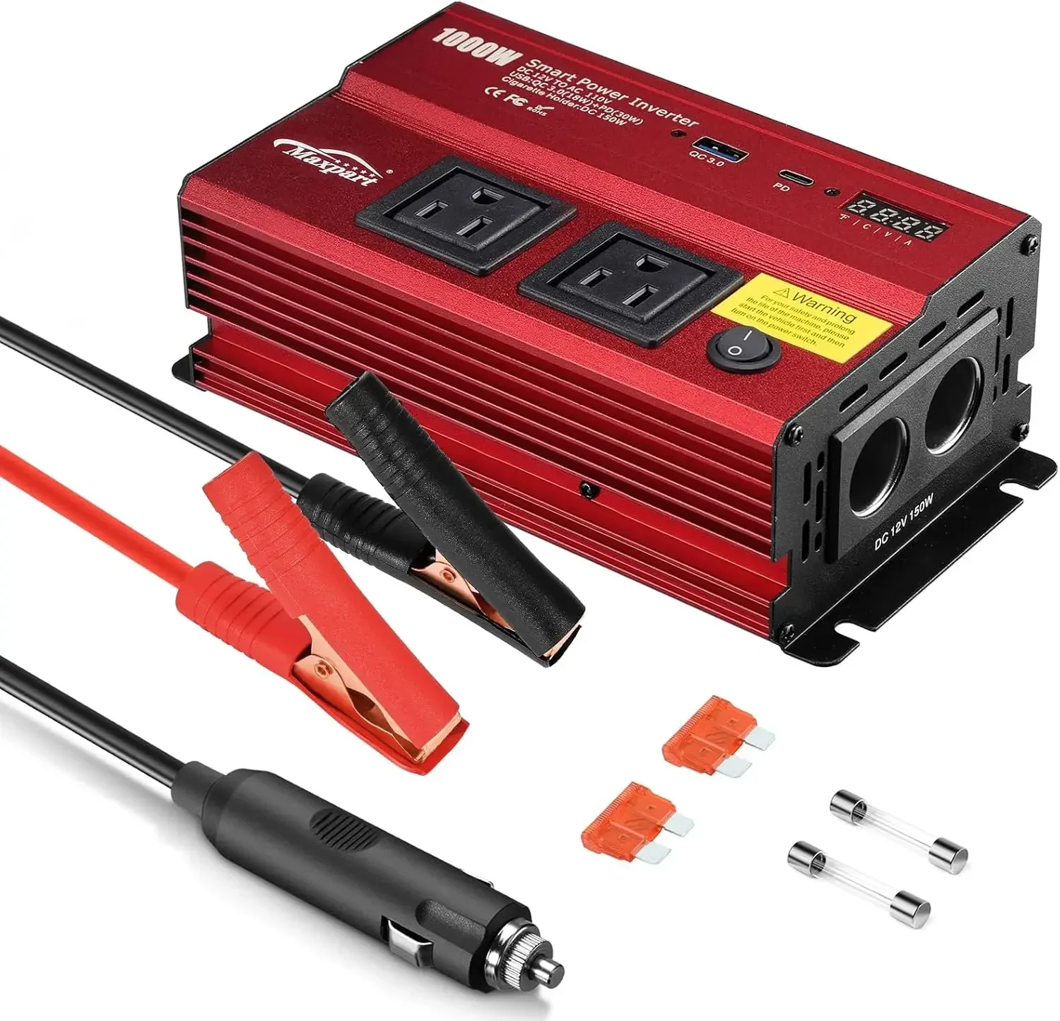 Inverter 1000W Car Power Inverters,12v DC to 110v AC Converter  Inverter for Vehicles, Power Inversor 1000Watts