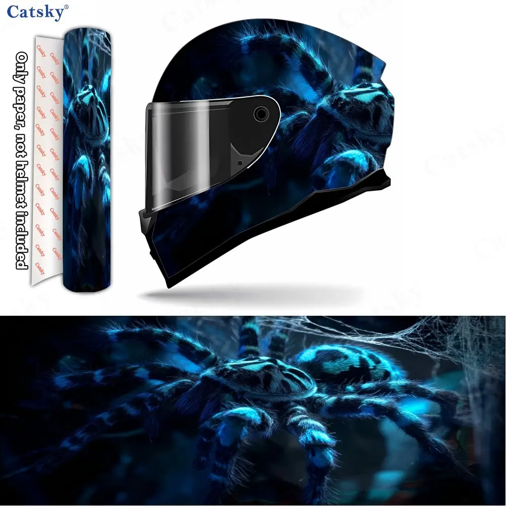 

Indigo Ghost Spider Helmet Vinyl Wraps, Waterproof Scratch-Resistant Full Face Helmet Decals, Durable PVC Decoration Protection
