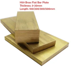H59 Brass Flat Bar Metal Plate Thickness 3mm 4mm 5mm 6mm 8mm 10mm 12mm 15mm 20mm Pure Copper Rectangular Solid Metal Sheet