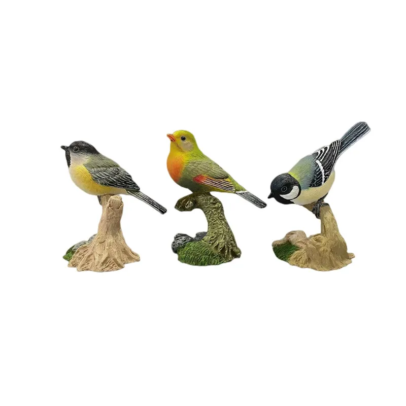 Great titmouse resin statue coal titmouse ornament model handicraft red beaked acacia bird home decoration