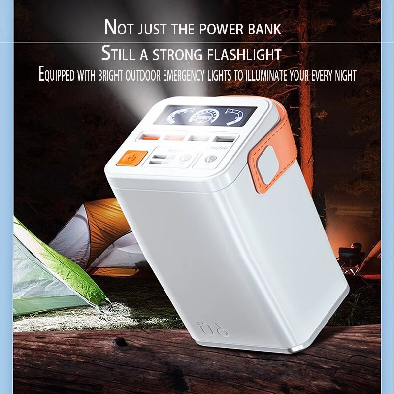 High-capacity High-quality Outdoor Emergency Portable Mobile Power Supply Mobile Phone Charger 60000Mah Power Bank+Free Shipping