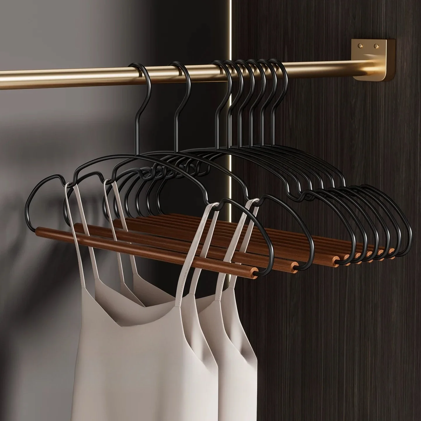 5/10pcs Semi-circular Shoulder-Protecting Hangers,Durable Non-Slip Drying Racks with Notch for Suits Dress,Iron Coat Hangers
