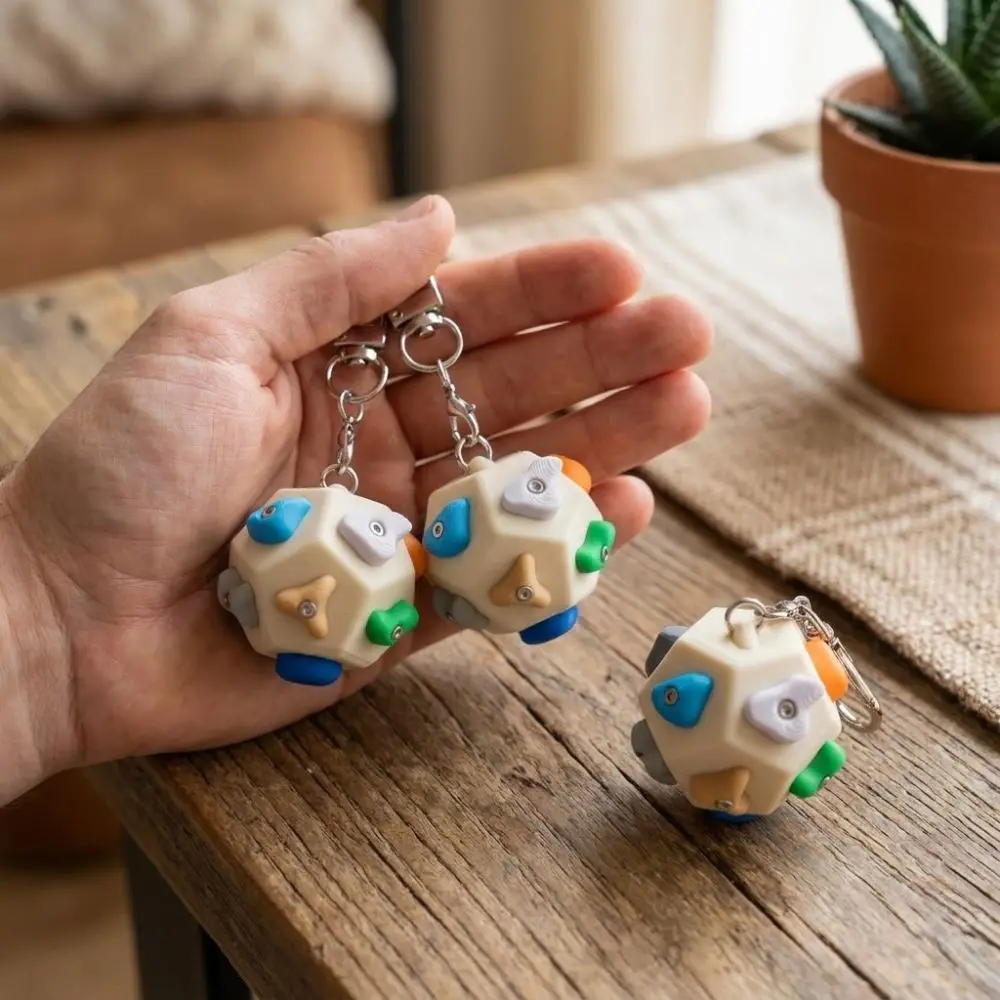3D-gedruckter Mini-Klettergriff-Schlüsselanhänger, abnehmbarer Boulder, handgefertigter Schlüsselring für Kletterbegeisterte, realistisch und farbenfroh – Detail 7