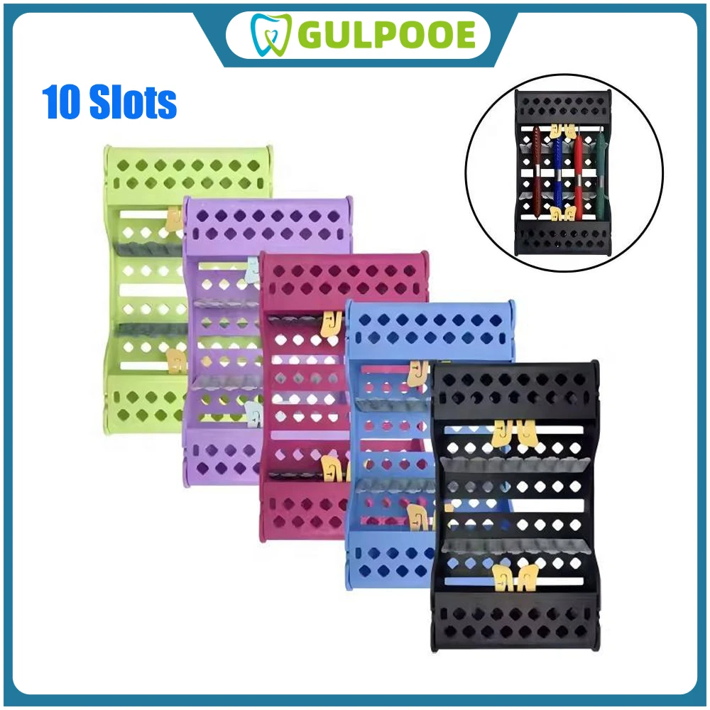 

GULPOOE10 Slots Dental Instruments Sterilization Box Holders Cage Cassette Sterilization Box Restoration Spatula Set Placing Box