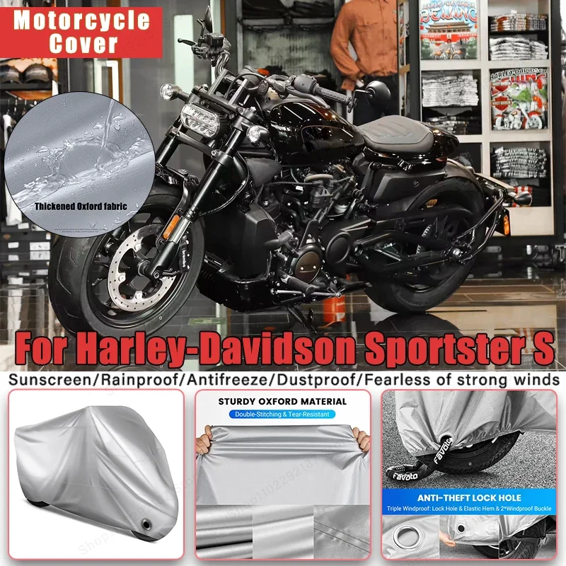

For Harley-Davidson Sportster S No Ear Motorcycle Cover - Outdoor Full Body Protection, Waterproof Dustproof Sunscreen Accessory