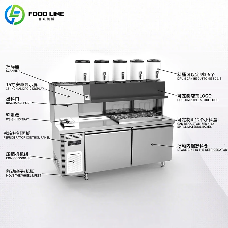 Slush Bubble Tea Making Machine Table Stand Beverage Station for Commercial Shop Use Custom