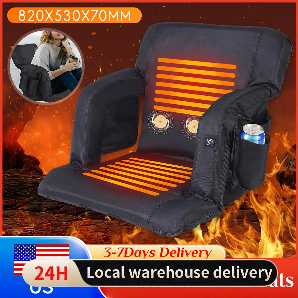 

Heated Stadium Seats 3 Speed Temperature Folding Heated Seat Cushion Bleacher Chair Anti-Slip Mat for Winter Sports Football ﻿