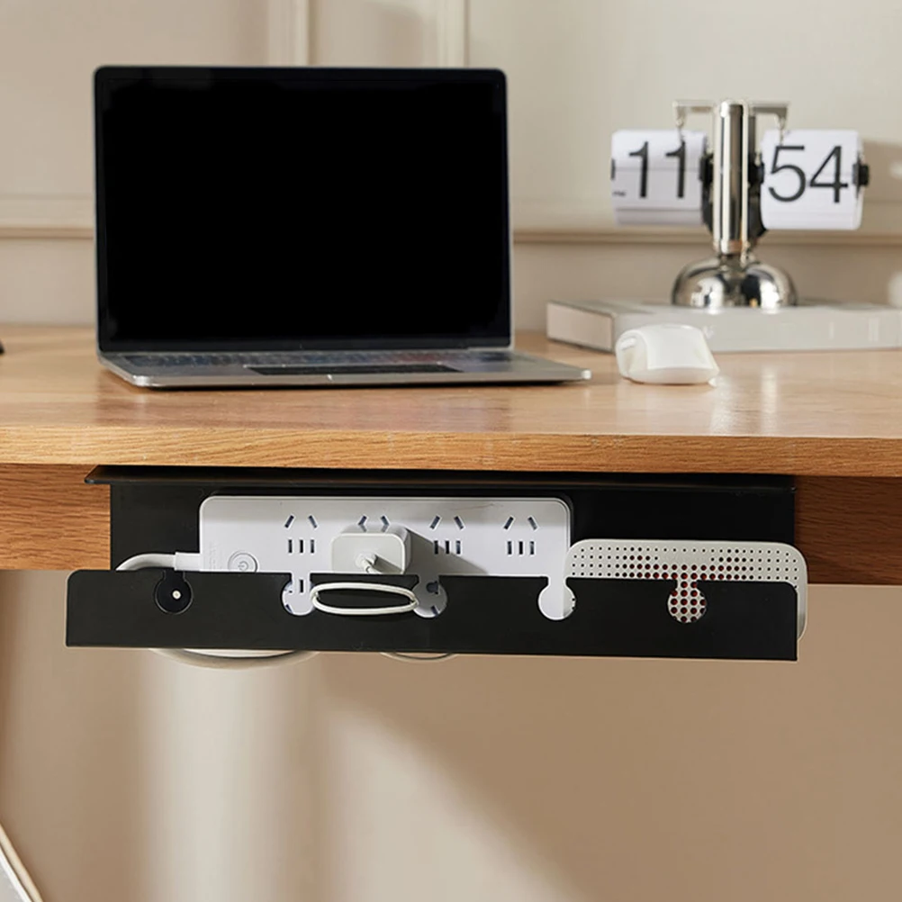 

Cable Management Tray Under Desk Organizer for Cables Power Adapters USB Hubs Storage Rack Home Office Desk Cable Management