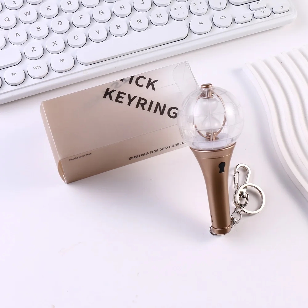 Kpop ATEEZ Mini Lightstick Keyring Flash Colorful Light Lamp Bulb