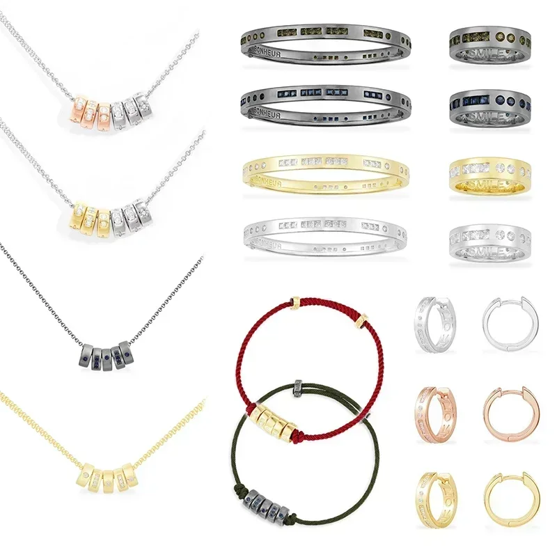 

RP 925 Sterling Silver 2023 New High Quality Morse Code Earrings Necklace Bracelet Ring Stylish Exquisite Jewelry