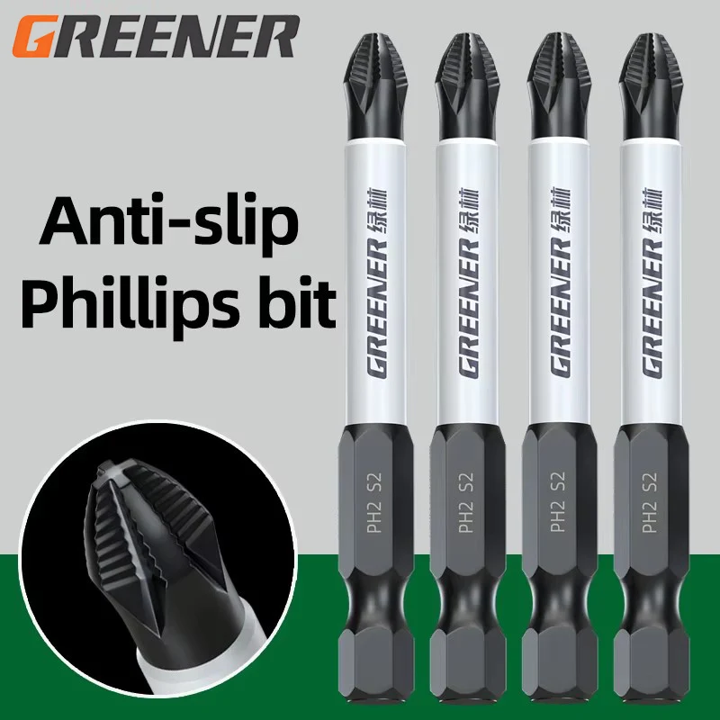 GREENER Non-slip Shockproof Phillips Impact Bits Magnetic Screwdriver Set