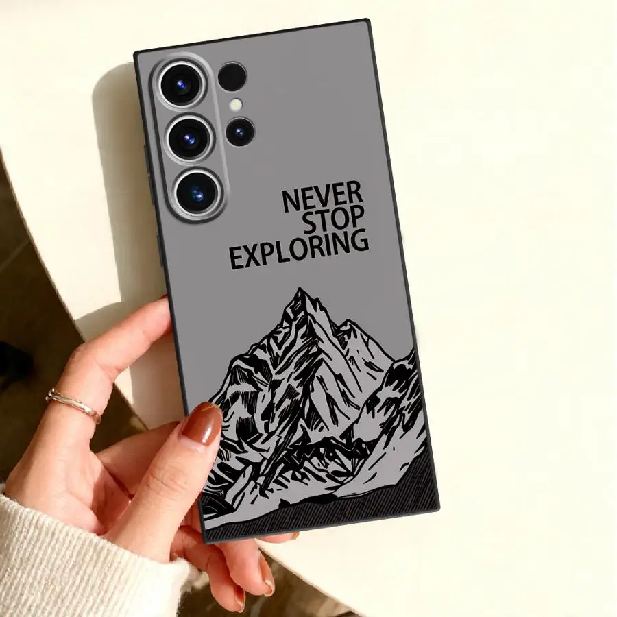 Line Mountain Peak Case for Samsung Galaxy S26 Ultra S21 S25+ S22 S26+ Note 20 S24 Plus S23 S20 S25 FE S10 Phone Cover