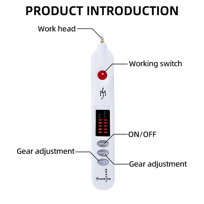 Stylo plasma d'élimination des grains de beauté, élimination des points noirs, pigmentation, tatouage, papillome, élimination des verrues, outil de soins de la peau V