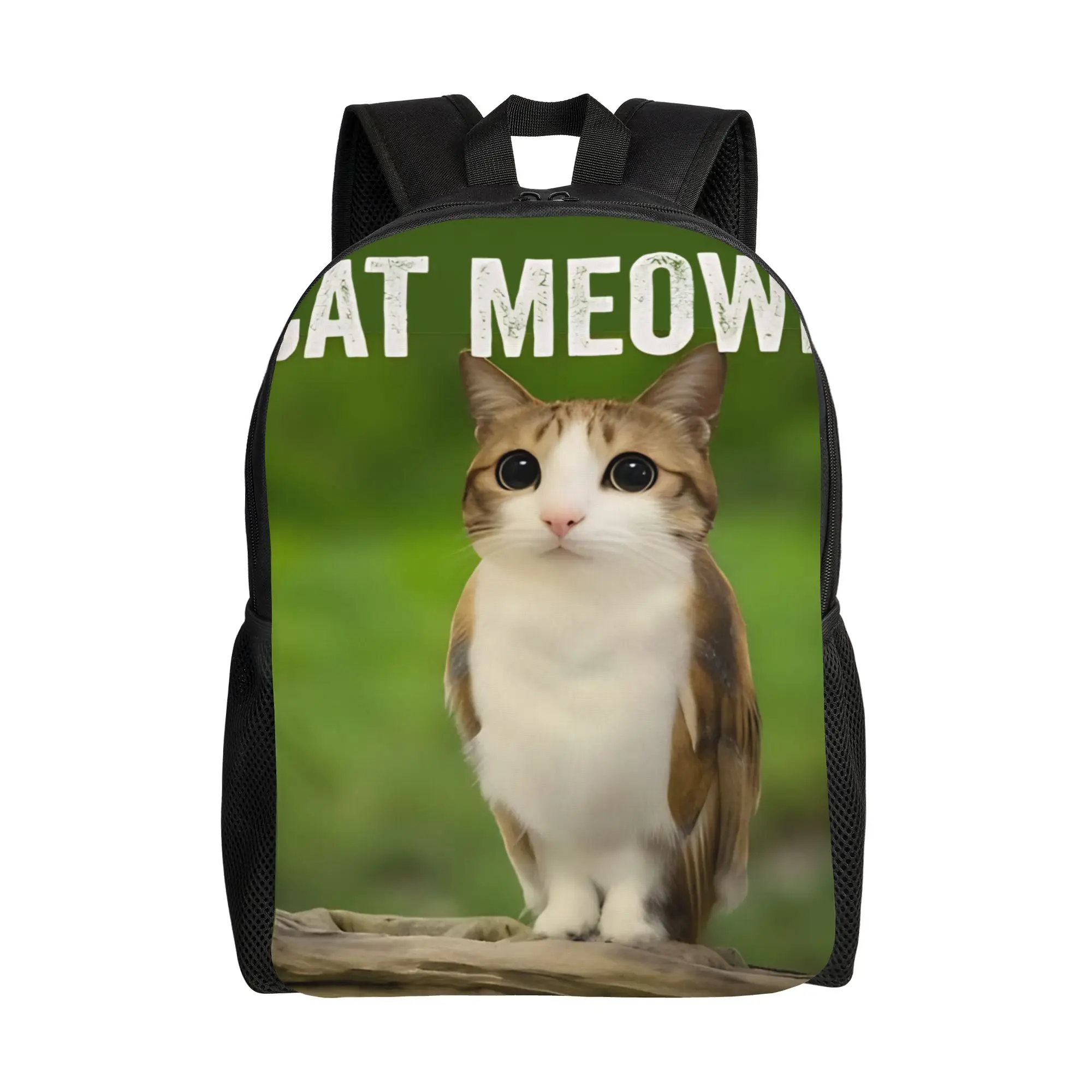 

Cat Meowl Funny Cat Owl Animal Lovers Cool Backpack Lightweight Student Daypack for Men Women Laptop Shoulder Bag