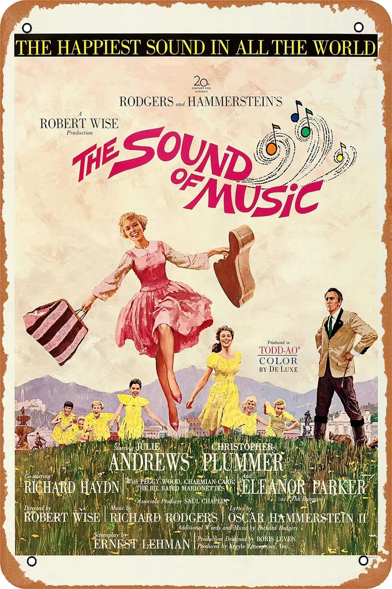 The Sound of Music Movie Poster Retro Metal Sign for Cafe Bar Office Bedroom Home Wall Art Decor Girls and Women Gifts Vintage T