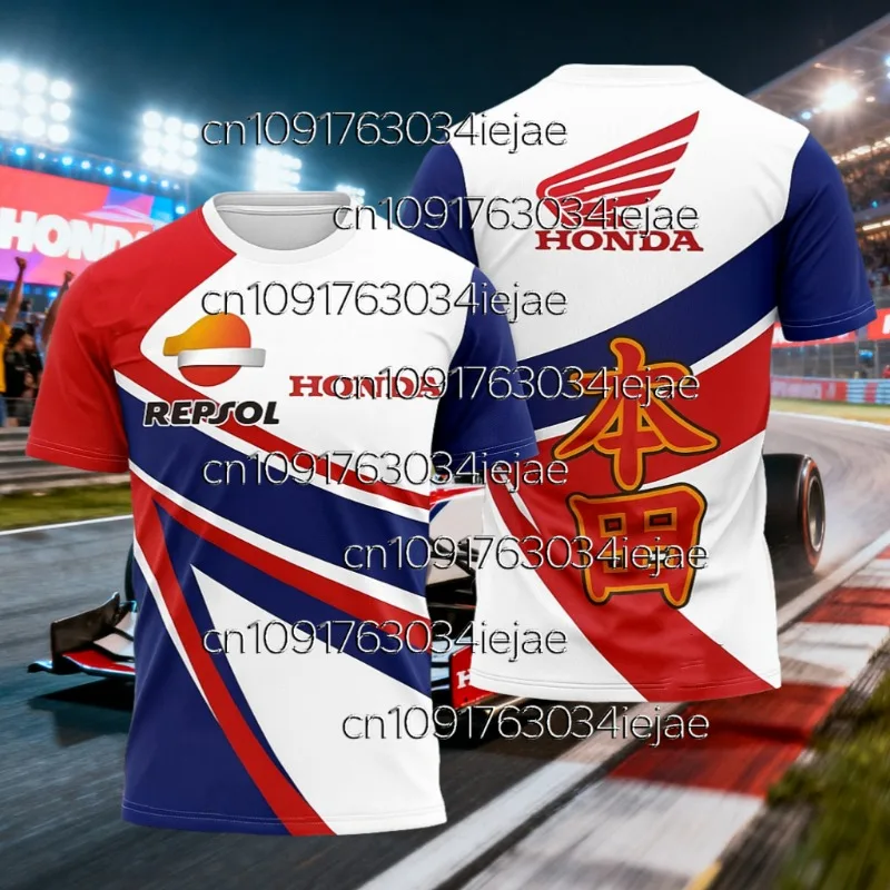 هوندا 2026 دراجة نارية تي شيرت رياضي فريق السباق نمط الصيف جيرسي تنفس سريع جاف قصيرة الأكمام والعتاد لمحبي السباق