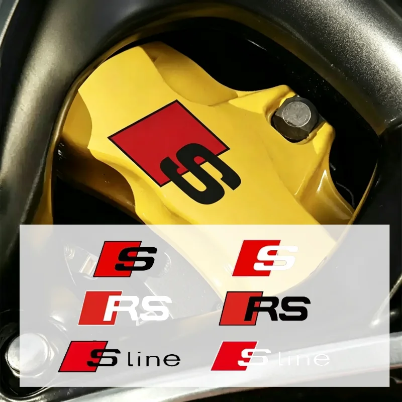 Car Heat Resistant Decal Brake Caliper Sticker for Audi Sline A3 A4 A5 A6 A7 A8 S8 RS5 RS3 RS6 Q5 Q7 S3 S4 S5 S6 S7 TT TTS