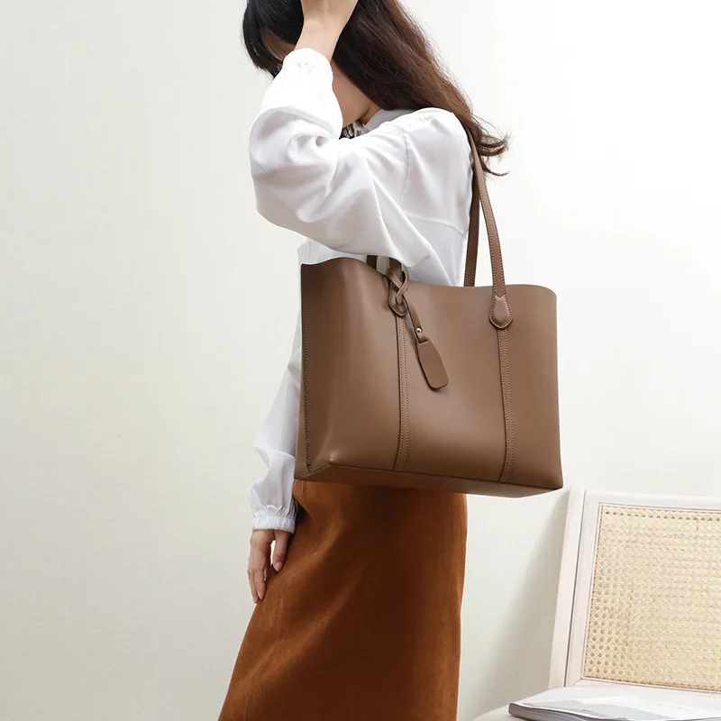 SEMALAYA Bag women\'s bag 2024 new fashion leather large capacity hand bill shoulder tote bag niche commuter bag gift