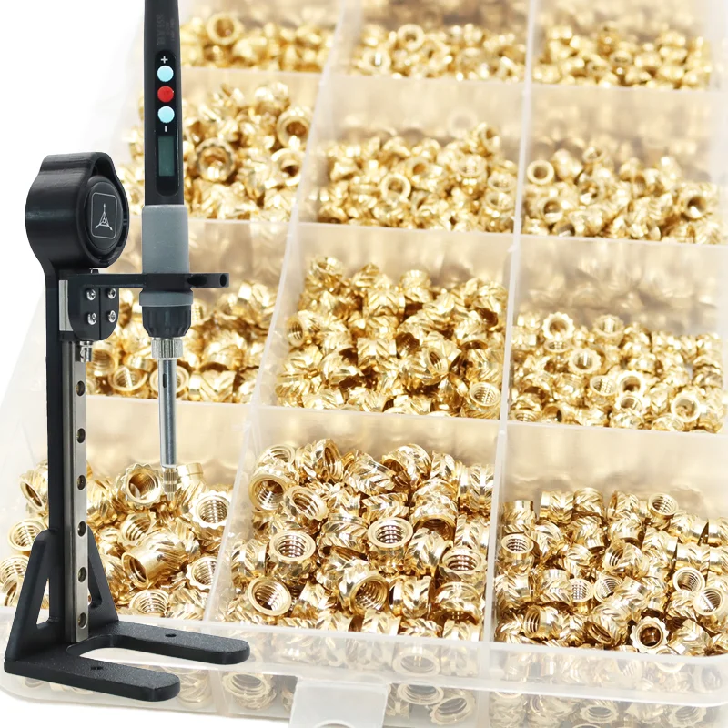 

M2 M2.5 M3 M4 M5 M6 Brass Inserts Nuts Thread Heat Tool Digital Soldering Iron for 3D Printer Plastic PCB Heat Set Press Machine
