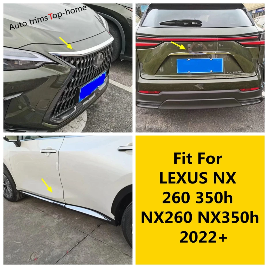 

Front Hood Cover Rear Trunk Tailgate Handle Out Side Door Strip Trim For LEXUS NX 260 350h NX260 NX350h 2022 2023 Accessories