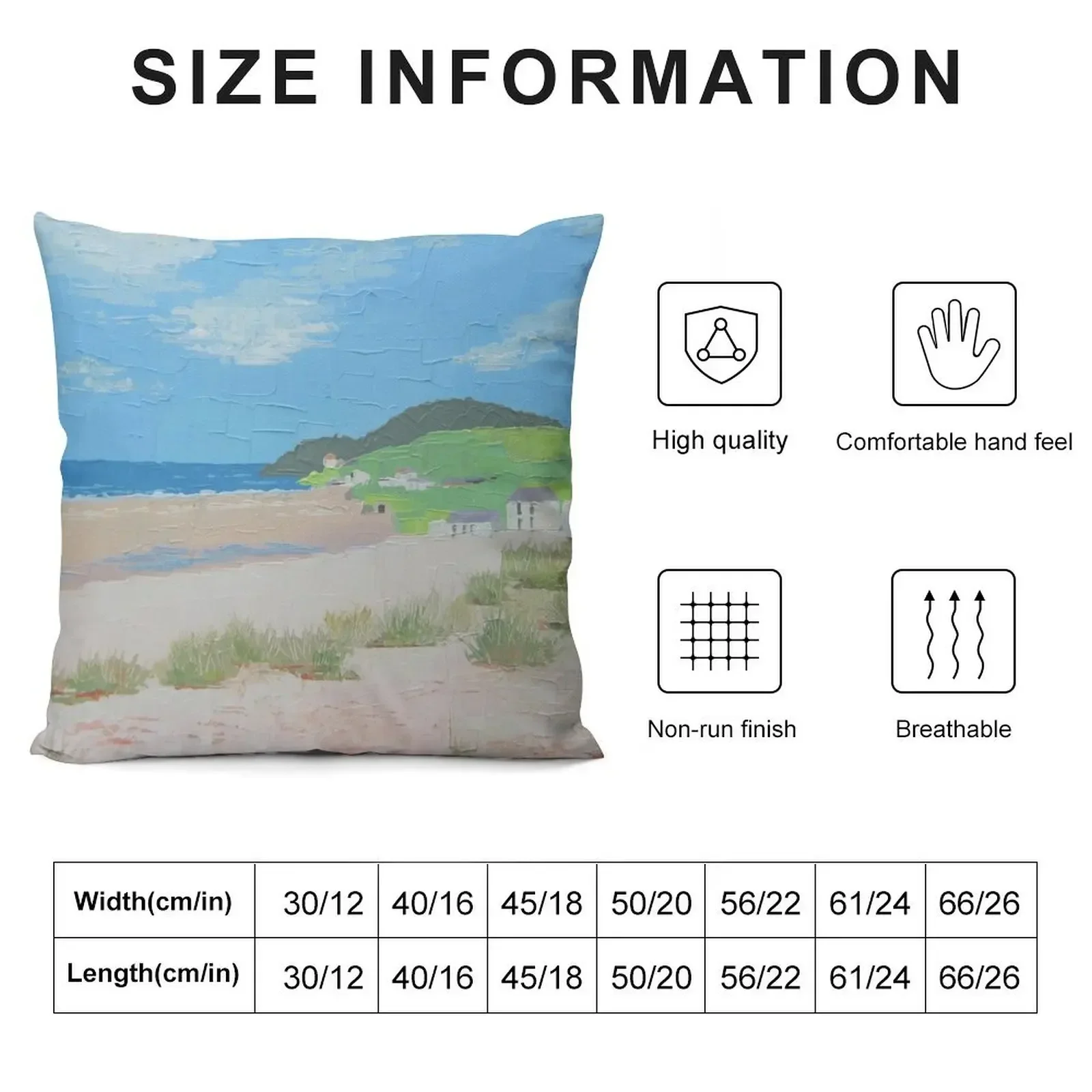 Croyde Bay Beach, North Devon Throw Pillow Sofa Cushion Cover Throw Pillow Pillow Case