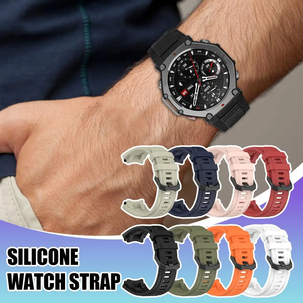 High-end pulseira de silicone & caso para amazfit T-REX 3 pulseira de relógio inteligente T-Rex3 pulseira esportiva com ferramenta a1y2