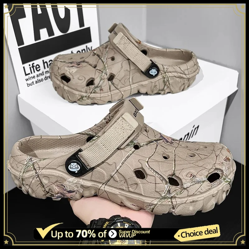New Summer Men's Sandals New Home Garden Shoes Comfortable and Lightweight Men Slippers Non-Slip Soft Bottom Flip Flop Sandals
