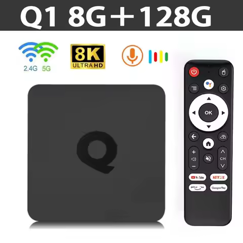 Q1 Android14 8K HD Smart TV Box Allwinner H313 128G Dual Wifi 2.4G&amp;5G Set Top Box BT 5.2Media Player with Google Voice Assistant