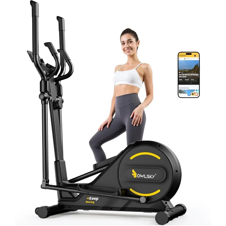 

Elliptical Exercise Machine for Home with Hyper-Quiet Magnetic Driving System 16 Resistance Levels 300LBS Ccity Steel Fr