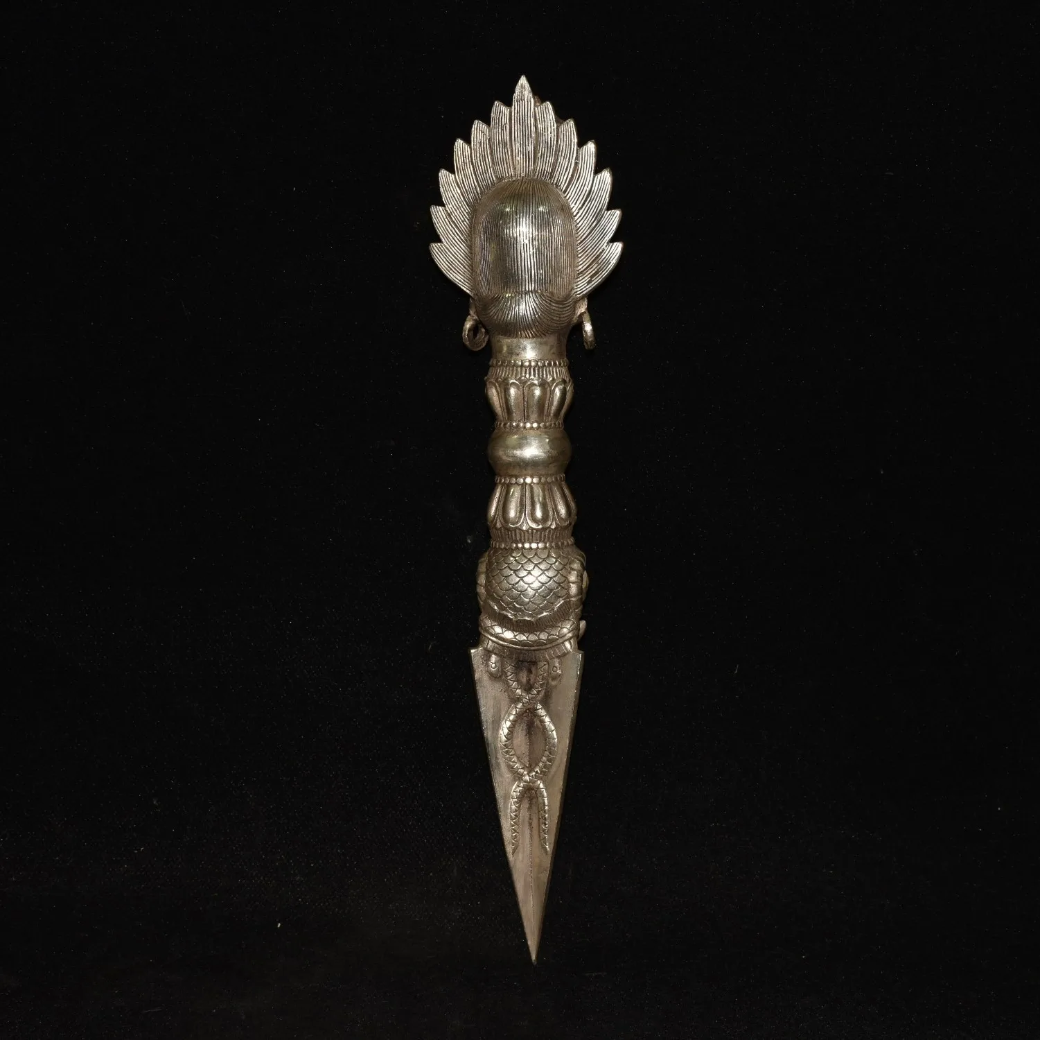 Pure copper silver-plated talisman figurine for storing blessings, representing the Wealth God