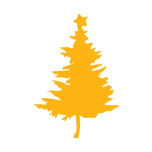 New Jargon Christmas Tree New Year Decoration Decal Yellow