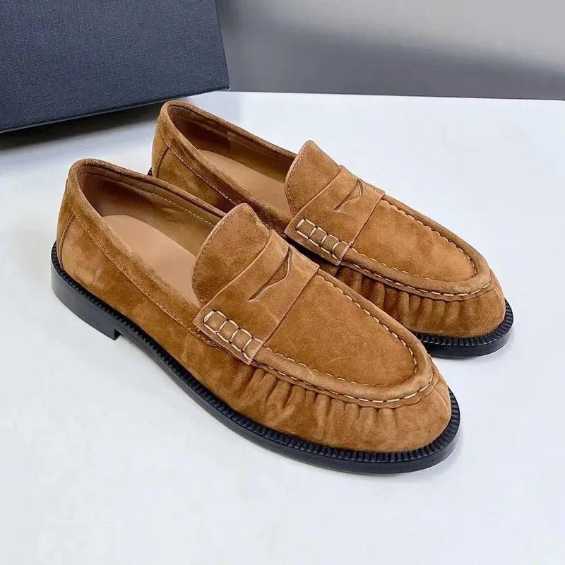 

Женские лоферы с круглым носком, повседневная обувь высшего качества, удобная повседневная обувь на плоской подошве из натуральной кожи, офисная женская повседневная обувь