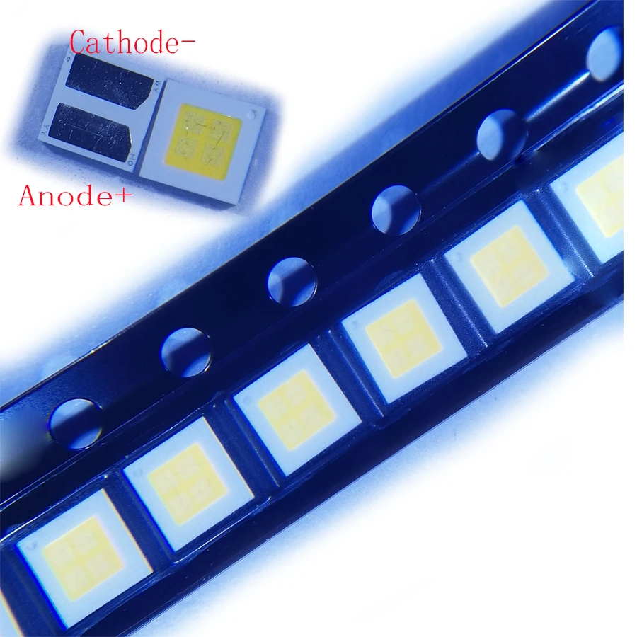 100 SZT./Lot SMD LED 3030 12V Zimna Biel Cztery Diody LED Dużej Mocy Do Taśm Podświetlenia TV