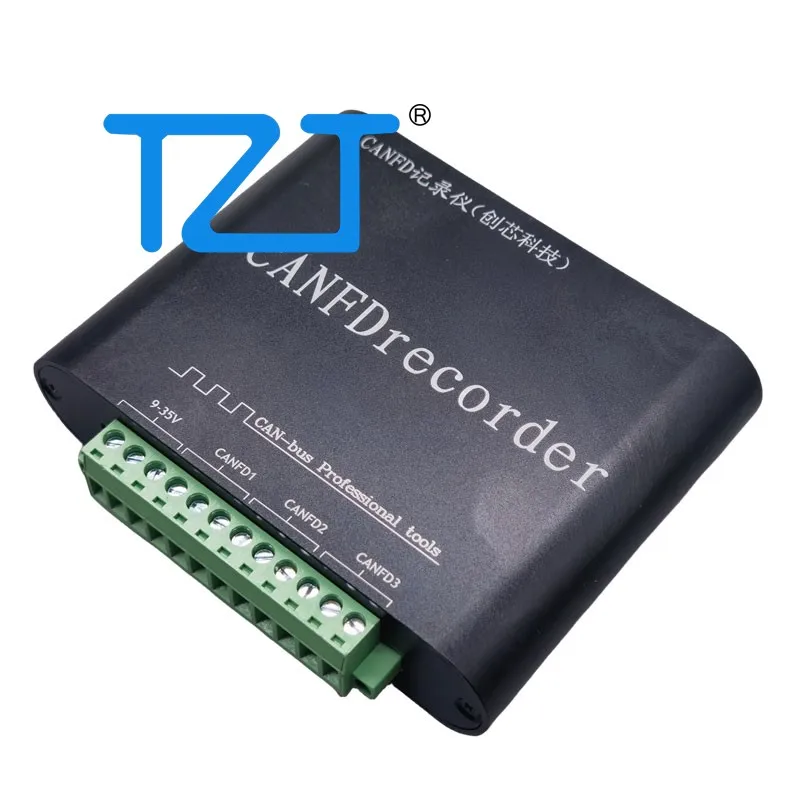 TZT 10K-5Mbps 3-Channel CANFD Bus Data Recorder Offline Recording and Playback 90M/s Type-C/USB3.0 High Speed Copy