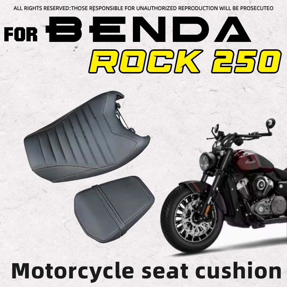 For BENDA ROCK 250 Original Main & Pillion Seat, Leather Motorcycle Saddle Front Rear Cushion Direct Replace Parts