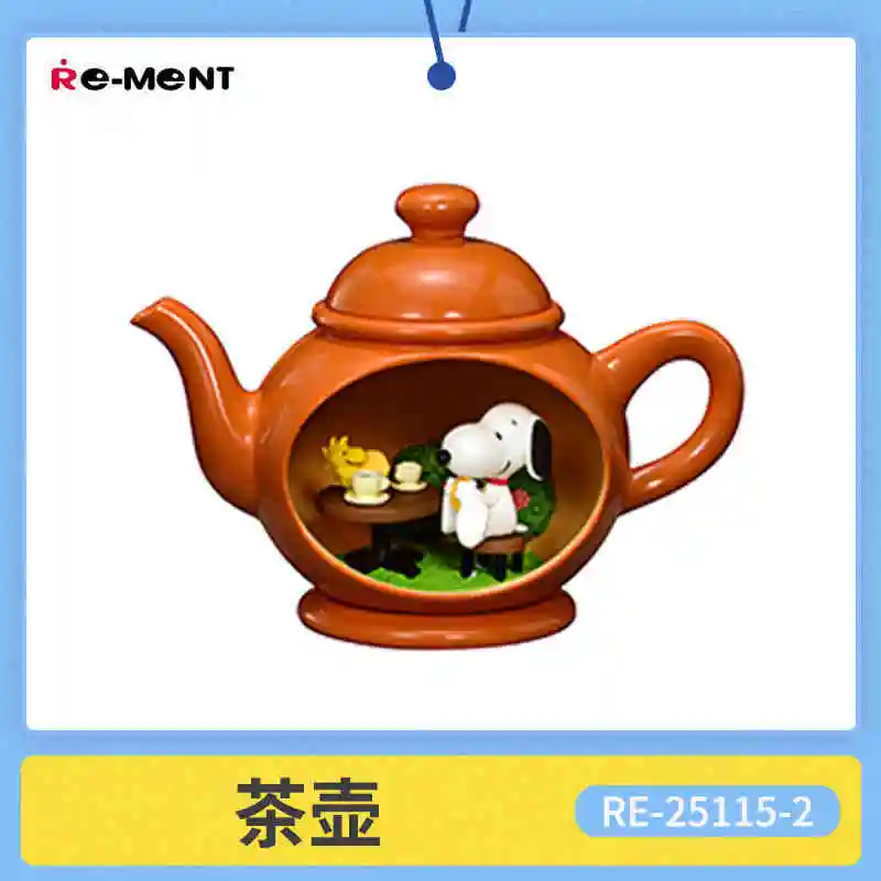 사탕 장난감 정품 Re-Ment 스누피 골동품 디오라마 컬렉션 미니어처 모델 유행 장난감 탁상 장식품 블라인드 박스 아이 선물