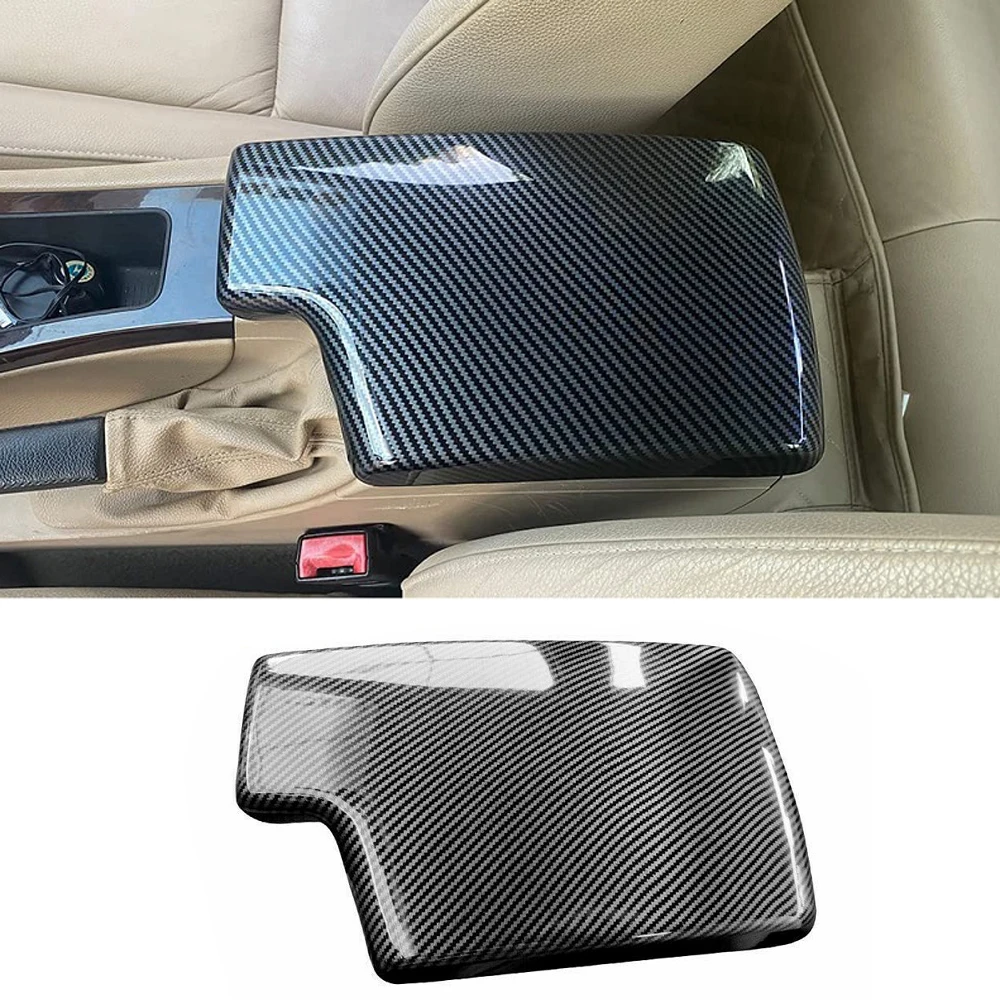 ABS Carbon Fiber Armrest Cover Center Console Pad For BMW 3 Series E90 E91 E92 E93 323i 325i 328i 330i 335d 335i 335is 335xi