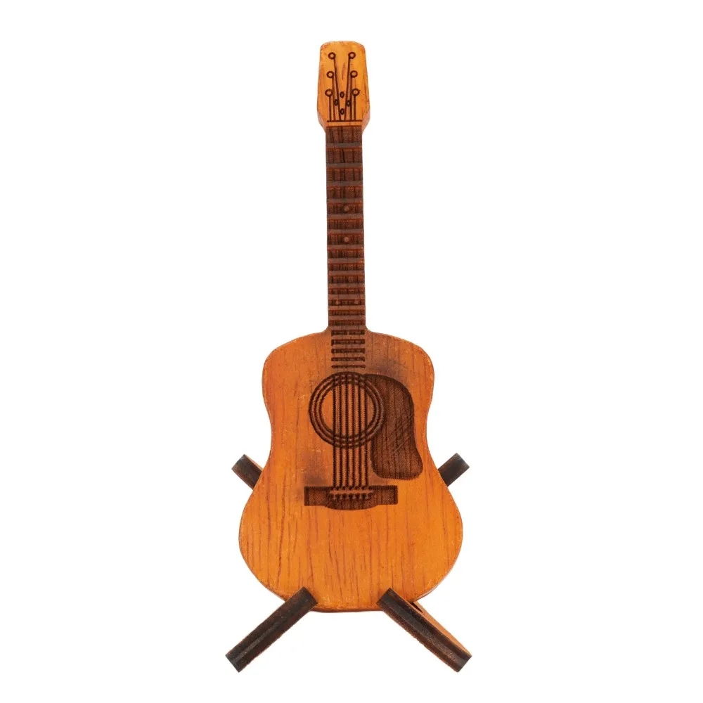 Oak Wood Oak Guitar Pick Holder Brown Guitar Wooden Pick Storage Box Carved Surface Pattern 4.72 X 1.77in