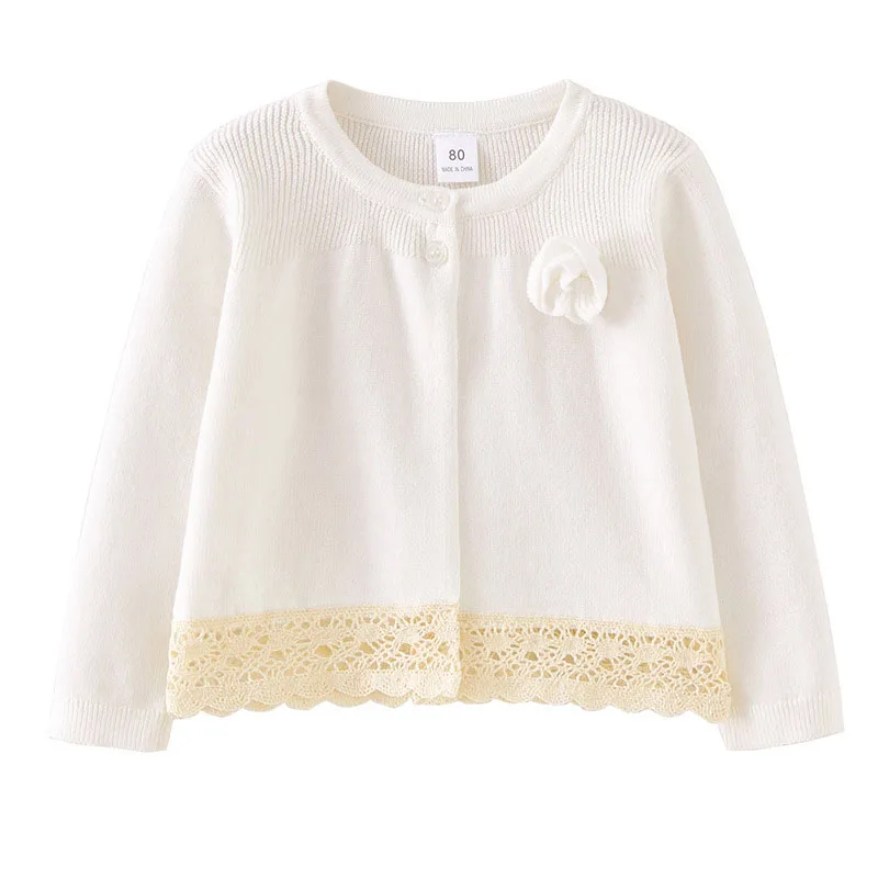 Girl Cardigan Sweater Jacket Flower Cotton Infant Outerwear Baby Clothes Summer Knit Thin Sun-Protective Clothing