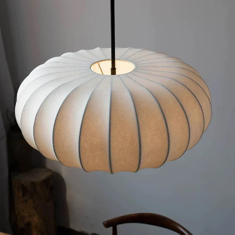 Nordic Minimalist Wabi Sabi Pumpkin Creative Silk Pendant Lamp Restaurant Bar Coffee Shop Interior Decoration Lighting