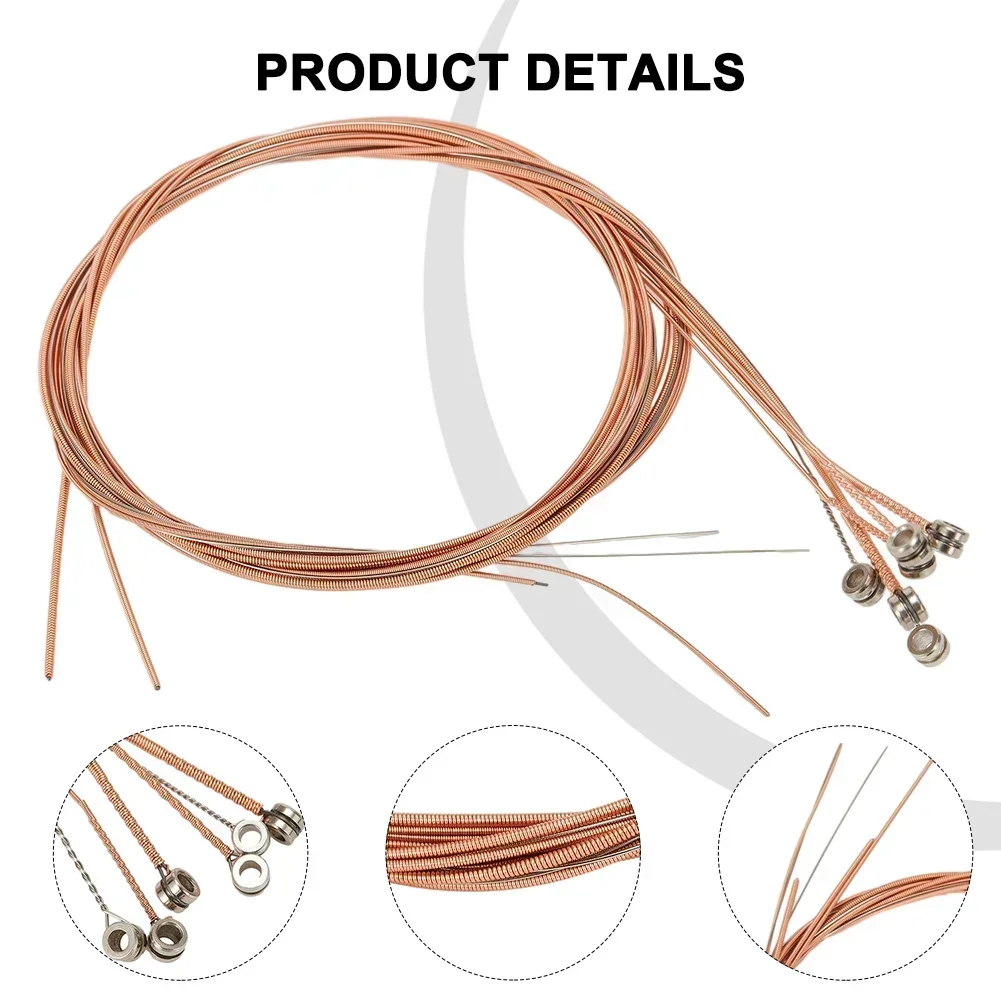 1set Acoustic Guitar Strings 6 High Quality 011-052 Copper String Musical Instrument Accessories Stainless Steel Durable