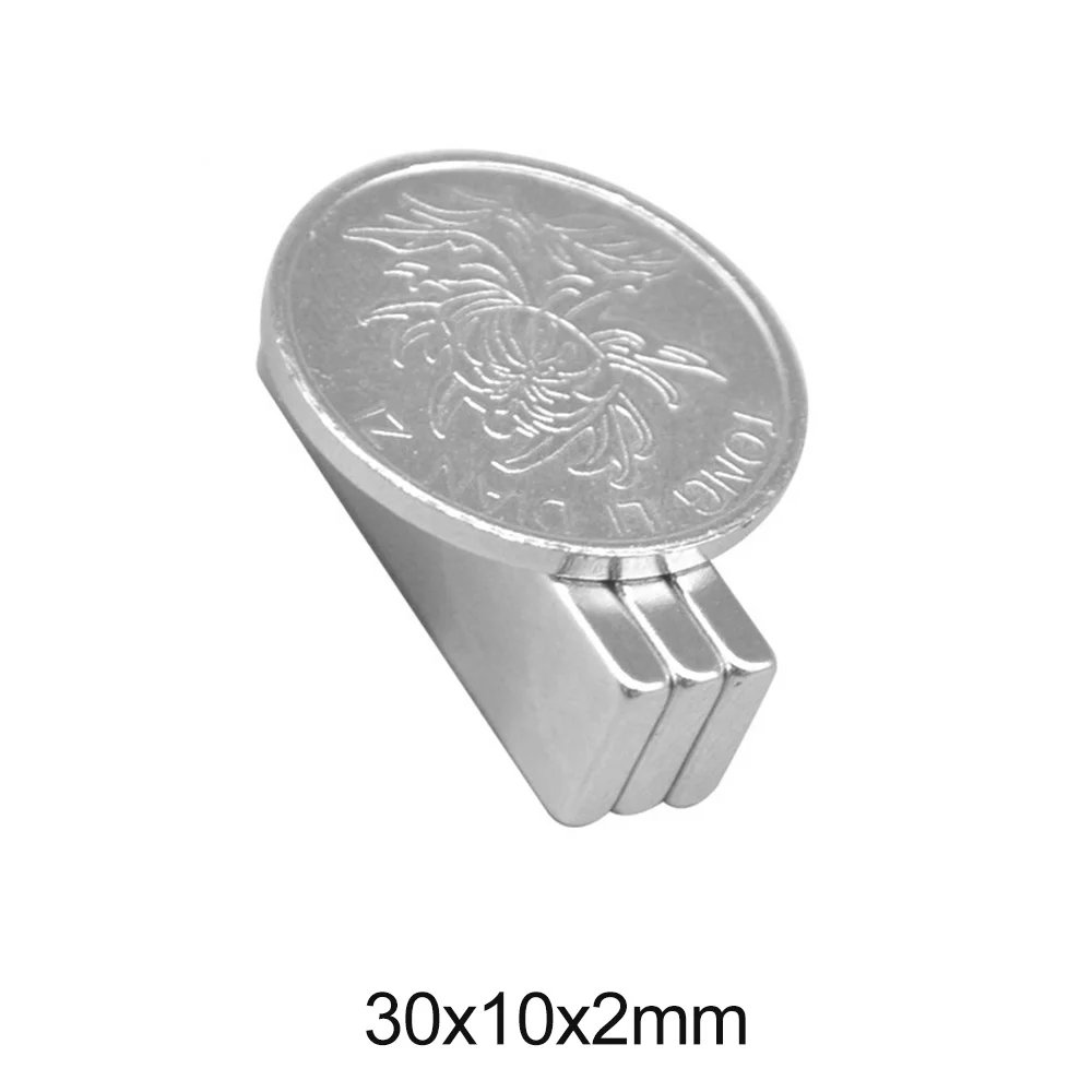 

30x10x2 mm Strong Block Magnet 30mm x 10mm x 2 mm Sheet Magnet 30*10*2 mm For Home Refrigerators, Offices DIY