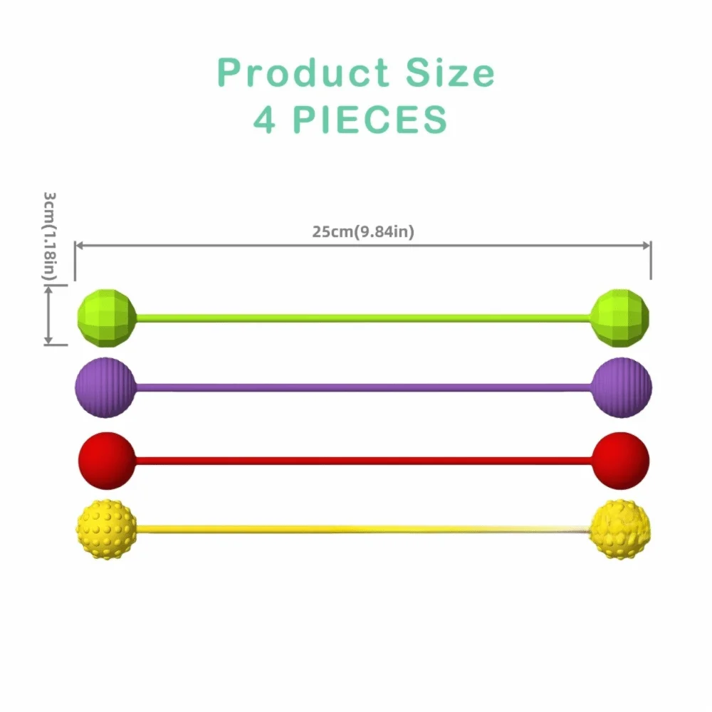 Perline colorate per la punta delle dita 4 pezzi/set Design massimo Giocattolo per esercizi con le dita Dimensioni portatili Materiale in silicone Giocattolo sensoriale per la punta delle dita