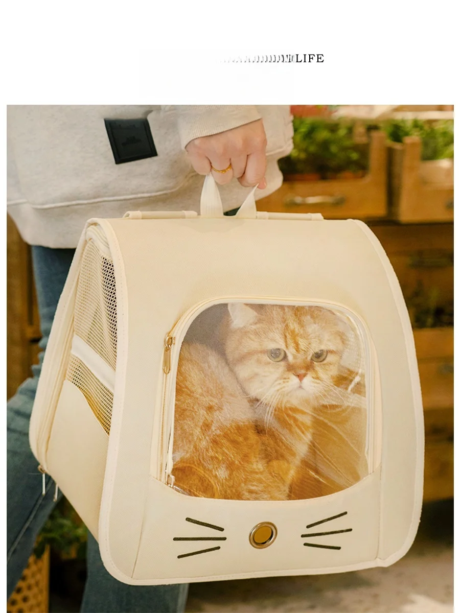 

Tlife Meow Large Capaci Pet Storage Bag Portable Outing Bapa Space Cabin Design Travel Gear Pet Accories